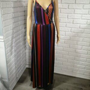 NWT Inin Ladies Size Small Sleeveless Multi Color Maxi Dress